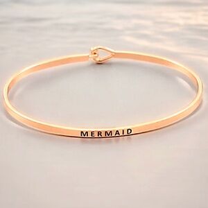 Dainty Mermaid Bangle Bracelet Rosegold Thin Metal Stella Cuff Statement Siren